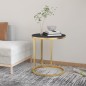 vidaXL Beistelltisch Golden und Schwarz 45 cm Hartglas vidaXL Beistelltisch Golden und Schwarz 45 cm Hartglas