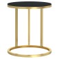 vidaXL Beistelltisch Golden und Schwarz 45 cm Hartglas vidaXL Beistelltisch Golden und Schwarz 45 cm Hartglas
