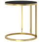 vidaXL Beistelltisch Golden und Schwarz 45 cm Hartglas vidaXL Beistelltisch Golden und Schwarz 45 cm Hartglas