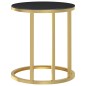 vidaXL Beistelltisch Golden und Schwarz 45 cm Hartglas vidaXL Beistelltisch Golden und Schwarz 45 cm Hartglas