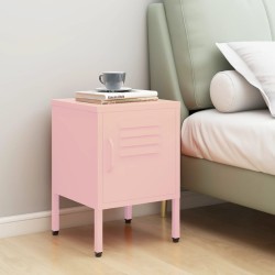 vidaXL Nachttisch Rosa 35x35x51 cm Stahl 