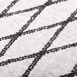 vidaXL Teppich Waschbar 80x150 cm Schwarz und Weiß Rutschfest