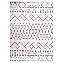 vidaXL Teppich Waschbar Schwarz und Weiß 120x180 cm Rutschfest