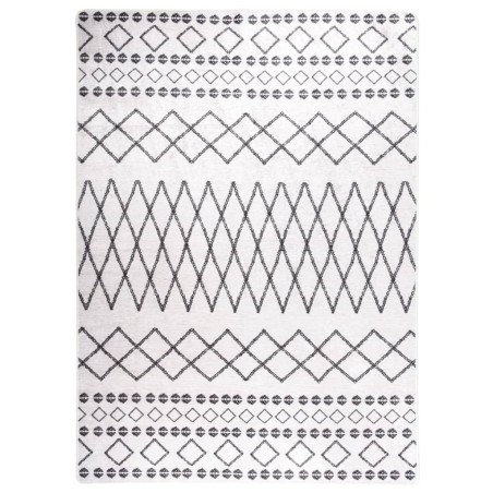 vidaXL Teppich Waschbar Schwarz und Weiß 120x180 cm Rutschfest