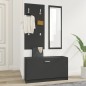 vidaXL 3-tlg. Flurmöbel-Set Schwarz Holzwerkstoff vidaXL 3-tlg. Flurmöbel-Set Schwarz Holzwerkstoff