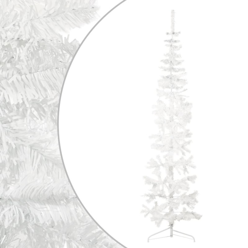 vidaXL Künstlicher Halb-Weihnachtsbaum mit Ständer Schlank Weiß 210 cm vidaXL Künstlicher Halb-Weihnachtsbaum mit Ständer Schlank Weiß 210 cm