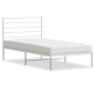 vidaXL Bettgestell mit Kopfteil Metall Weiß 75x190 cm vidaXL Bettgestell mit Kopfteil Metall Weiß 75x190 cm