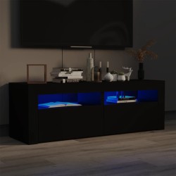 vidaXL TV-Schrank mit LED-Leuchten Schwarz 120x35x40 cm