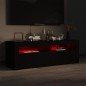 vidaXL TV-Schrank mit LED-Leuchten Schwarz 120x35x40 cm