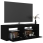 vidaXL TV-Schrank mit LED-Leuchten Schwarz 120x35x40 cm