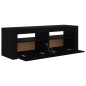 vidaXL TV-Schrank mit LED-Leuchten Schwarz 120x35x40 cm