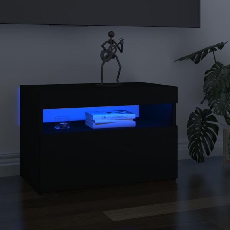 vidaXL TV-Schränke LED-Leuchten 2 Stk. Schwarz 60x35x40cm vidaXL TV-Schränke LED-Leuchten 2 Stk. Schwarz 60x35x40cm