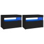 vidaXL TV-Schränke LED-Leuchten 2 Stk. Schwarz 60x35x40cm vidaXL TV-Schränke LED-Leuchten 2 Stk. Schwarz 60x35x40cm
