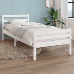vidaXL Massivholzbett Weiß 100x200 cm