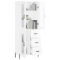 Highboard Hochglanz-Weiß 69,5x34x180 cm Holzwerkstoff Highboard Hochglanz-Weiß 69,5x34x180 cm Holzwerkstoff