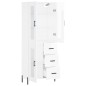 Highboard Hochglanz-Weiß 69,5x34x180 cm Holzwerkstoff Highboard Hochglanz-Weiß 69,5x34x180 cm Holzwerkstoff