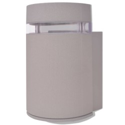 vidaXL Outdoor halbzylindrische Wandleuchte grau Aluminium 
