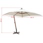 vidaXL Ampelschirm 300x300 cm Holzmast Weiß vidaXL Ampelschirm 300x300 cm Holzmast Weiß