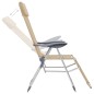 vidaXL Faltbare Campingstühle 2 Stück mit Fußstütze Creme Aluminium vidaXL Faltbare Campingstühle 2 Stück mit Fußstütze Creme Aluminium