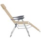 vidaXL Faltbare Campingstühle 2 Stück mit Fußstütze Creme Aluminium vidaXL Faltbare Campingstühle 2 Stück mit Fußstütze Creme Aluminium
