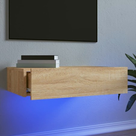 vidaXL TV-Schrank mit LED-Leuchten Sonoma-Eiche 60x35x15,5 cm