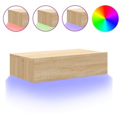 vidaXL TV-Schrank mit LED-Leuchten Sonoma-Eiche 60x35x15,5 cm