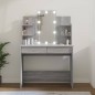 vidaXL Schminktisch mit LED Grau Sonoma 96x40x142 cm