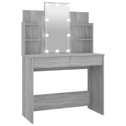 vidaXL Schminktisch mit LED Grau Sonoma 96x40x142 cm