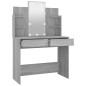 vidaXL Schminktisch mit LED Grau Sonoma 96x40x142 cm