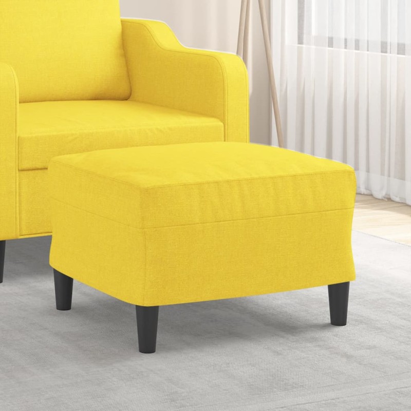 vidaXL Fußhocker Hellgelb 60x50x41 cm Stoff vidaXL Fußhocker Hellgelb 60x50x41 cm Stoff