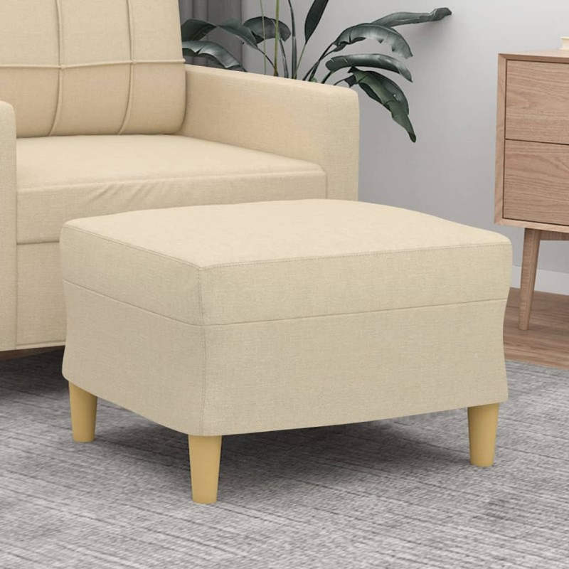vidaXL Fußhocker Creme 60x50x41 cm Stoff vidaXL Fußhocker Creme 60x50x41 cm Stoff