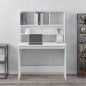 vidaXL Schreibtisch mit Regal Weiß 102x45x148 cm Holzwerkstoff vidaXL Schreibtisch mit Regal Weiß 102x45x148 cm Holzwerkstoff
