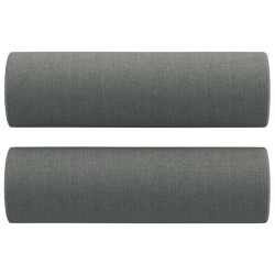 vidaXL Zierkissen 2 Stk. Dunkelgrau Ø15x50 cm Stoff