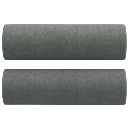 vidaXL Zierkissen 2 Stk. Dunkelgrau Ø15x50 cm Stoff