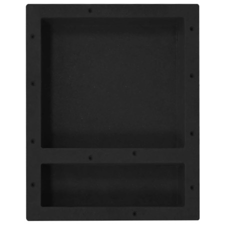 vidaXL Duschnische mit 2 Fächern Mattschwarz 41x51x10 cm