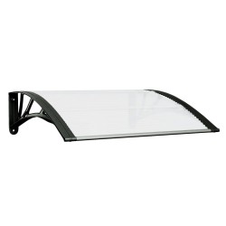 vidaXL Türvordach Schwarz und Transparent 80x80 cm Polycarbonat