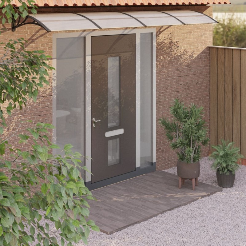 vidaXL Türvordach Schwarz und Transparent 350x80 cm Polycarbonat vidaXL Türvordach Schwarz und Transparent 350x80 cm Polycarbonat