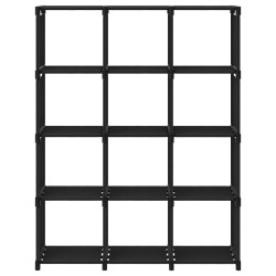 vidaXL Würfel-Regal 12 Fächer Schwarz 103x30x141 cm Stoff 