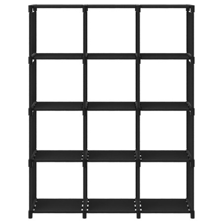 vidaXL Würfel-Regal 12 Fächer Schwarz 103x30x141 cm Stoff 