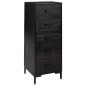 vidaXL Kommode Schwarz 42x35x110 cm Massivholz Kiefer vidaXL Kommode Schwarz 42x35x110 cm Massivholz Kiefer