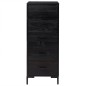 vidaXL Kommode Schwarz 42x35x110 cm Massivholz Kiefer vidaXL Kommode Schwarz 42x35x110 cm Massivholz Kiefer
