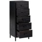 vidaXL Kommode Schwarz 42x35x110 cm Massivholz Kiefer vidaXL Kommode Schwarz 42x35x110 cm Massivholz Kiefer