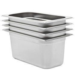 vidaXL Gastronormbehälter 4 Stk. GN 1/3 150 mm Edelstahl 
