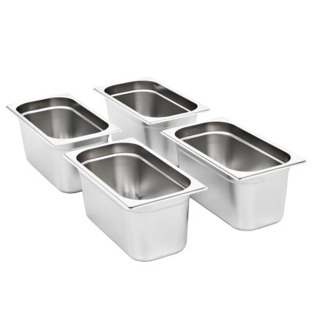 vidaXL Gastronormbehälter 4 Stk. GN 1/3 150 mm Edelstahl 