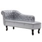 vidaXL Chaiselongue Silbern Kunstleder vidaXL Chaiselongue Silbern Kunstleder
