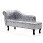 vidaXL Chaiselongue Silbern Kunstleder vidaXL Chaiselongue Silbern Kunstleder