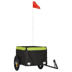 vidaXL Fahrradanhänger Schwarz und Grün 30 kg Eisen