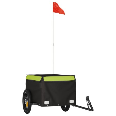 vidaXL Fahrradanhänger Schwarz und Grün 30 kg Eisen