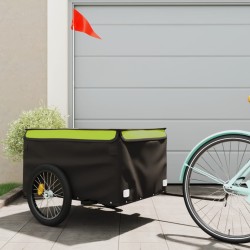 vidaXL Fahrradanhänger Schwarz und Grün 45 kg Eisen