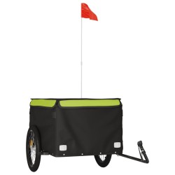 vidaXL Fahrradanhänger Schwarz und Grün 45 kg Eisen